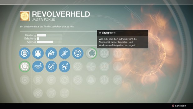 ... und einen Bildschirm weiter den Talentbaum.