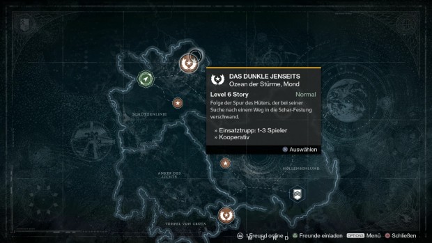 Auf der Übersichtskarte wählen wir den nächsten Einsatz.