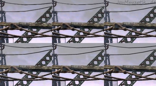 1:1-Vergleich von Full-HD (oben links) bis Downsampling mit 6K (unten rechts). (Screenshot: Joachim Otahal)