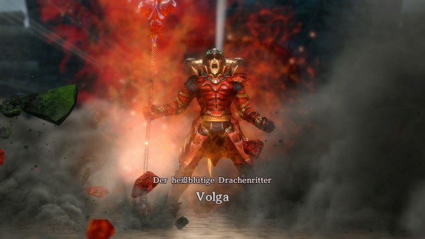 Den heißblütigen Drachenritter Volga verkloppen wir im Verlaufe der Handlung mehrfach. (Screenshot: Golem.de)