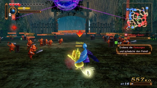 Was es genau mit dieser goldenen Glucke auf sich hatte, konnten wir im Test nicht entschlüsseln. Sie wurde aber sehr böse, nachdem wir öfter draufgehauen haben. (Screenshot: Golem.de)