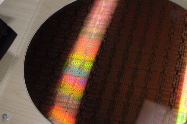 Wafer mit Haswell-EP-Chips (Foto: Andreas Sebayang/Golem.de)