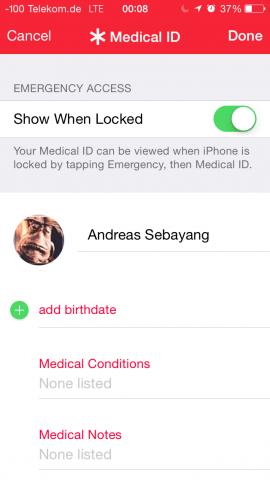 Für Notfälle ist die Medical ID. (Screenshot: Golem.de)