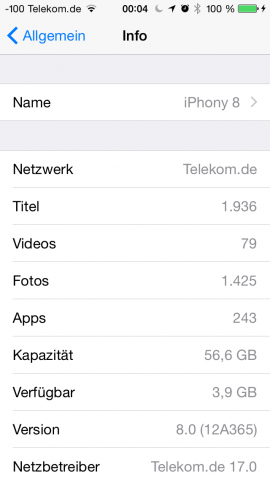 So gibt sich iOS 8 zu erkennen. (Screenshot: Golem.de)