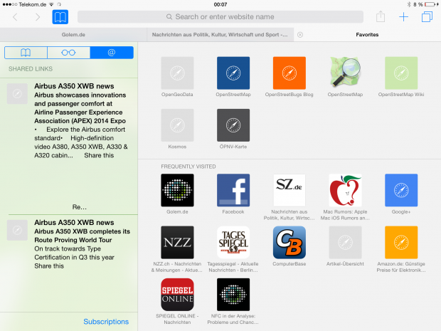Auf dem iPad ... (Screenshot: Golem.de)