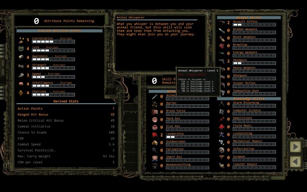 Das Angebot an Attributen und Skills ist groß. (Screenshot: Golem.de)