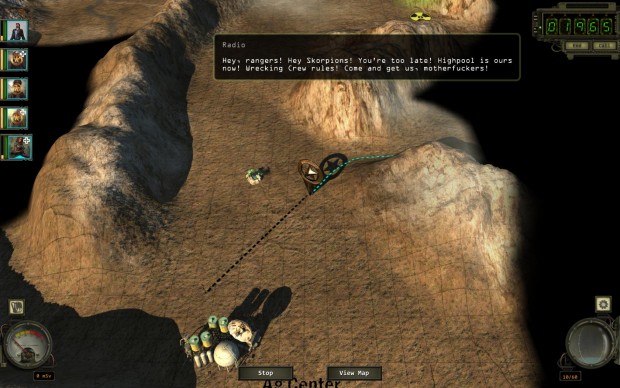 Reisen übers weite Land laufen in diesem kargen Modus ab. (Screenshot: Golem.de)