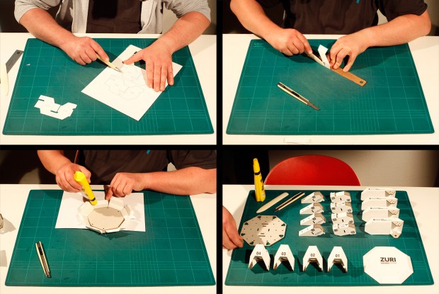 Der Zusammenbau: Falten, kleben ...(Foto: Zoobotics/Carsten Dammann)