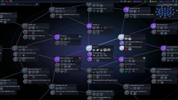 Das neue non-lineare Technologienetz in Civilization: Beyond Earth ist etwas unübersichtlich.
