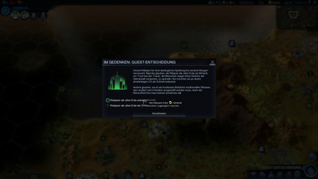 Die Quests erzählen eine kleine Geschichte auf dem neuen Planeten. Der Spieler darf sich oft zwischen Handlungen entscheiden.