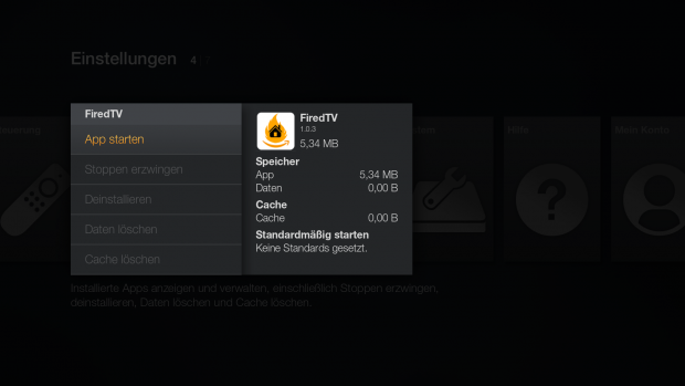 Fired TV über die App-Übersicht starten (Screenshot: Golem.de)
