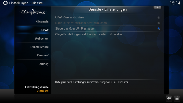 XBMC unterstützt Zugriff auf UPnP-Server. (Screenshot: Golem.de)