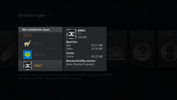 XBMC in der App-Übersicht (Screenshot: Golem.de)