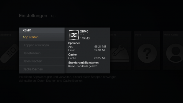 XBMC über die App-Übersicht starten (Screenshot: Golem.de)