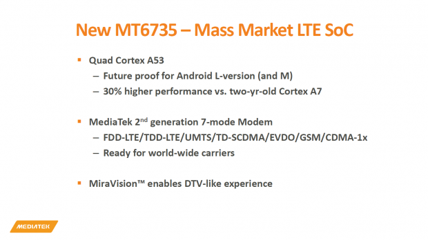 Präsentation des MT6735 (Bild: Mediatek)
