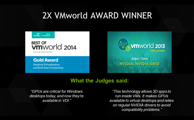 Nvidia stellt vGPU auf der VMWorld vor. (Folien: Nvidia)