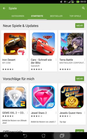 Play Store mit geöffneter Spiele-Rubrik(Screenshot: Golem.de)