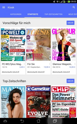 Kiosk-Bereich im Play Store (Screenshot: Golem.de)