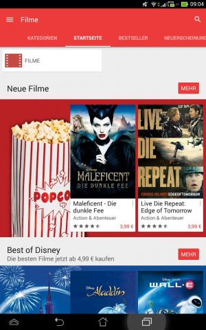 Film-Bereich im Play Store (Screenshot: Golem.de)