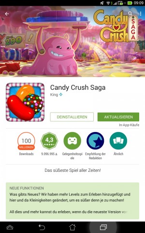 Beschreibung der Neuerungen einer App wird farblich hinterlegt (Screenshot: Golem.de)