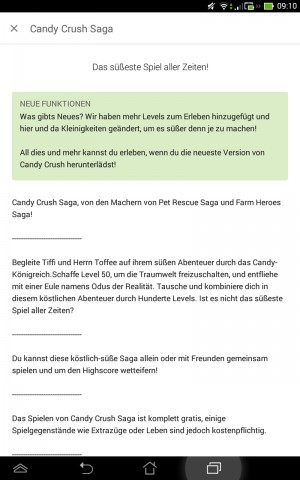 Neue Funktionen erscheinen gleich oben in der App-Beschreibung (Screenshot: Golem.de)