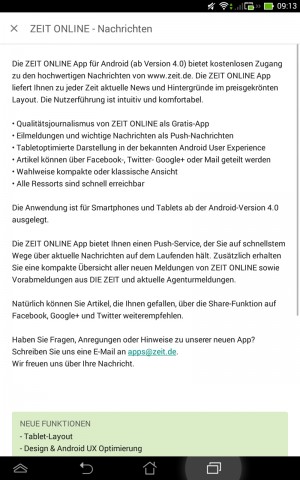 Die Neuerungen sind bei nicht installierten Apps am Ende der Detailseite (Screenshot: Golem.de)
