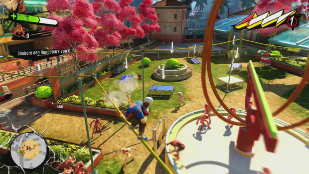 Kampf gegen Mutantenhorden aus luftiger Höhe (Screenshot: Golem.de)