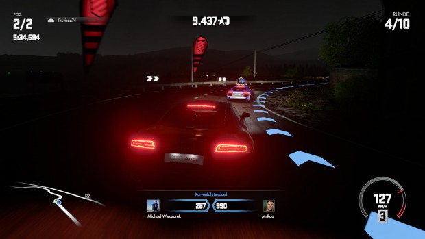 In der Nacht können einen die eigenen Rücklichter schonmal blenden.