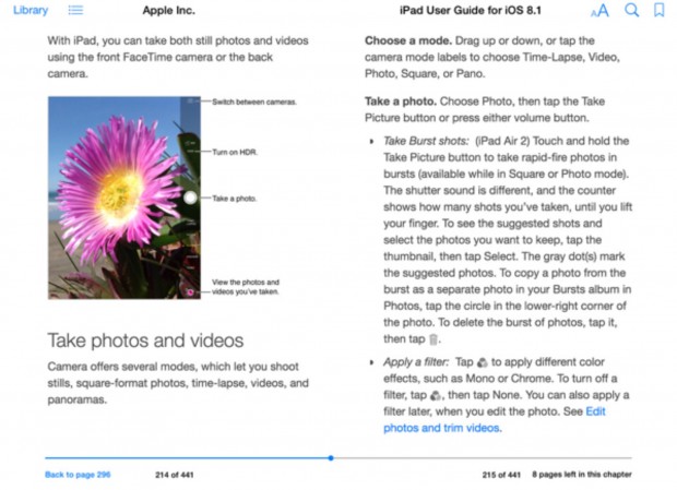 Serienbildmodus bei den iPads (Bild: Apple/Screenshot:golem.de)