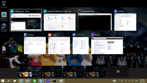 Task View gibt es mit der Windows- und der Tab-Taste. Die Tastenkombination muss nicht gedrückt gehalten werden. (Screenshot: Golem.de)