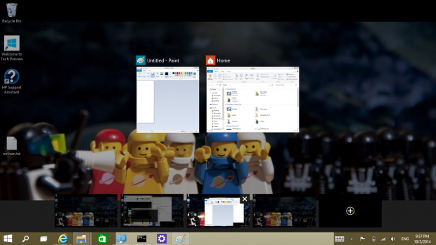 Ein Wechsel zu einem anderen Desktop zeigt andere Programmfenster an. (Screenshot: Golem.de)