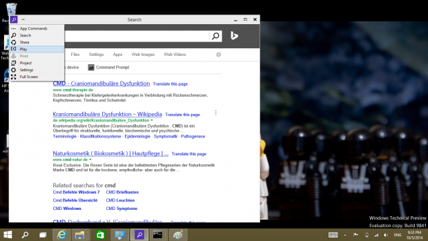 Gut zu erkennen ist die neue Position einiger sonst in der  Charms-Leiste befindlichen Kommandos. (Screenshot: Golem.de)
