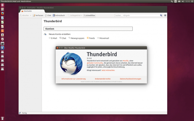 Das E-Mail-Programm Thunderbird liegt in Version 31.2 vor.