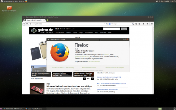Ansonsten sind die gewohnten Anwendungen dabei, etwa der Browser Firefox und... 