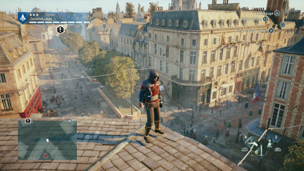 Von einem Dach bewundern wir einen der großen Boulevards. (Screenshot: Golem.de)