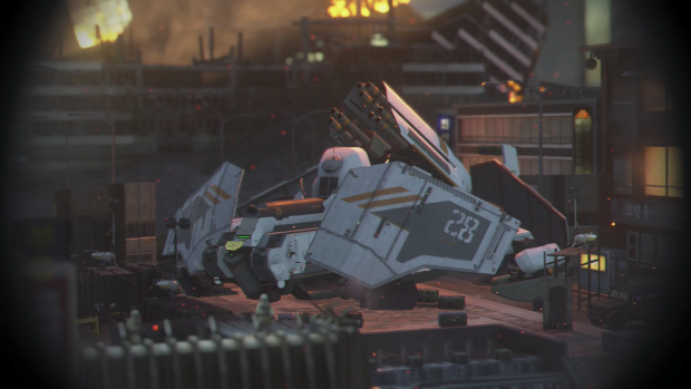 Per Fernrohr nehmen wir einen Fluggleiter ins Visier. (Screenshot: Golem.de)