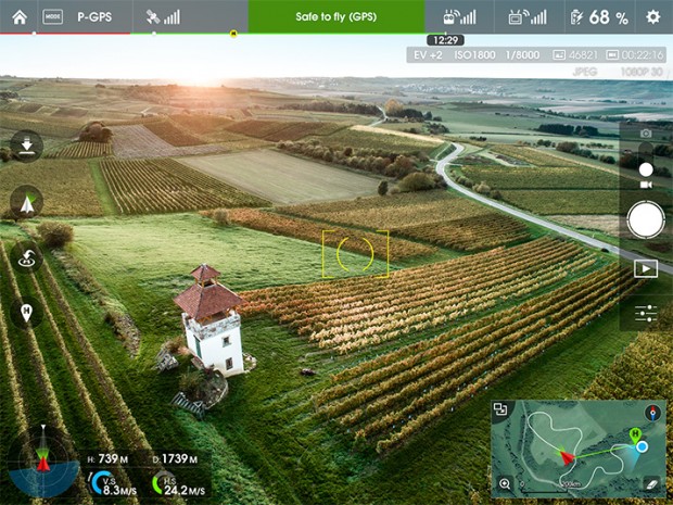 App der DJI Inspire 1 (Bild: DJI)