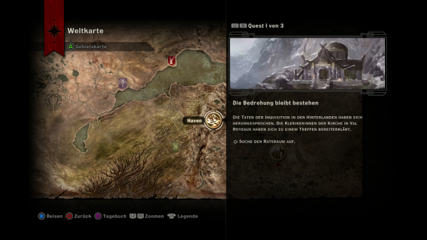 Auf der Weltkarte werden nach und nach immer mehr Regionen freigeschaltet (PS4). (Screenshot: Golem.de)