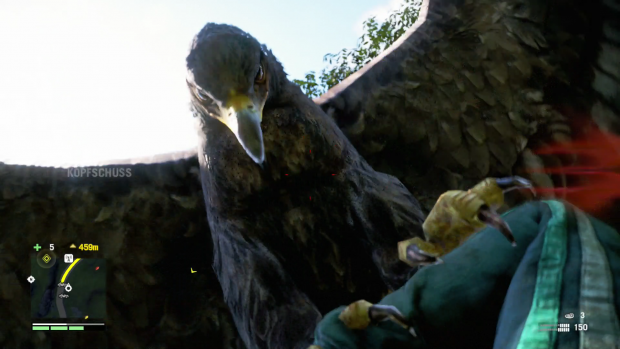 Ab und zu greifen uns Tiere an - etwa der Adler. (Screenshot: Golem.de)