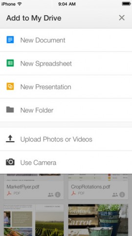 Google Drive 3.3 auf dem iPhone  (Bild: Apple)