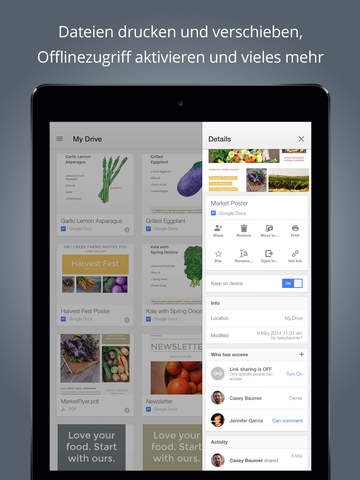 Google Drive 3.3 auf dem iPad (Bild: Apple)