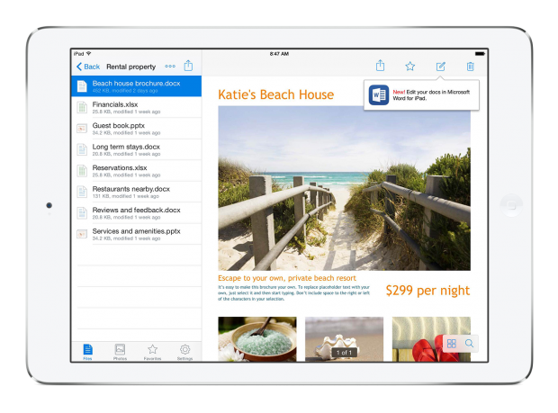 Office-Dateien in der Dropbox-App editieren. (Bild: Dropbox)