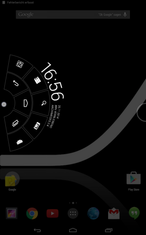 Auch bei Slimkat steht ein Pie-Navigationsring zur Verfügung. (Screenshot: Golem.de)