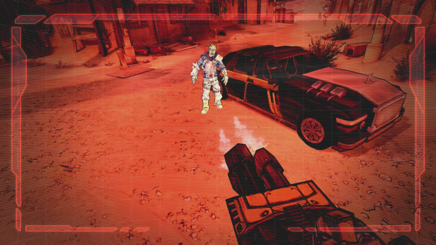 Im Robotermodus darf der Spieler auch mal kurz selbst zielen ... (Screenshot: Golem.de)