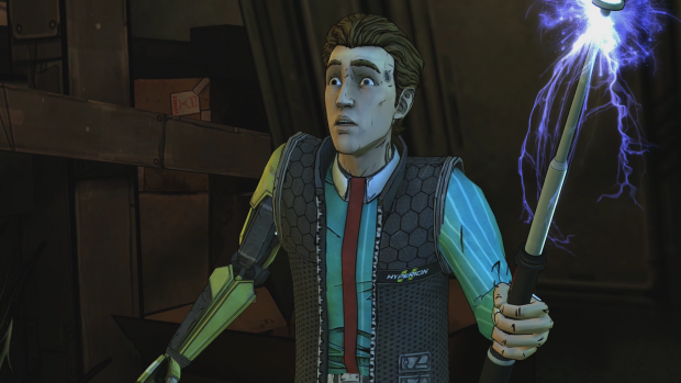 Mit seinem Schlagstock kann sich sogar Schw&auml;chling Rhys gut zur Wehr setzen. (Screenshot: Golem.de)