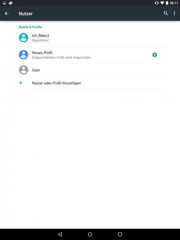 In Android 5.0 lassen sich mehrere Benutzer einrichten, deren Daten und Apps getrennt voneinander gespeichert werden. Als Gast verwendet man ein Gerät im Inkognitomodus.