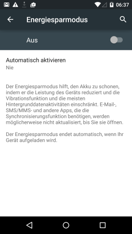 Der neue Energiesparmodus in Android 5.0