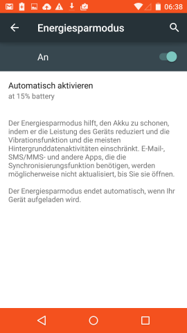 Der neue Energiesparmodus in Android 5.0