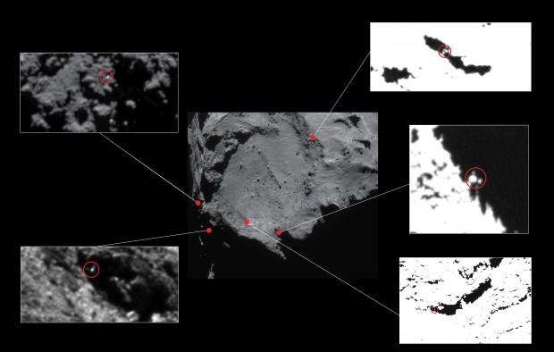 ... sucht mögliche Landeplätze ab. (Foto: Esa/Rosetta/MPS for Osiris Team MPS/UPD/LAM/IAA/SSO/Inta/UPM/DASP/IDA)