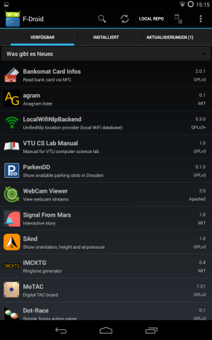 Apps besorgt man sich am besten in alternativen App-Shops wie F-Droid ...